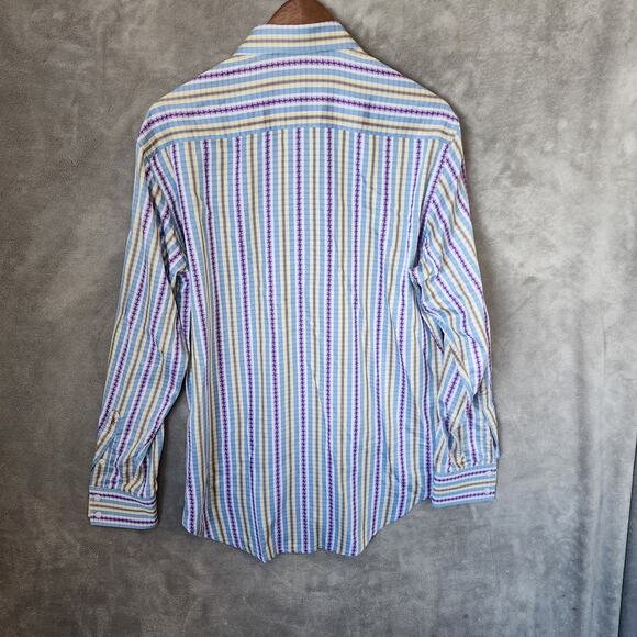 Robert Graham Men's Medium Long Sleeve Striped Shirt Classic Style - Picture 2 of 8